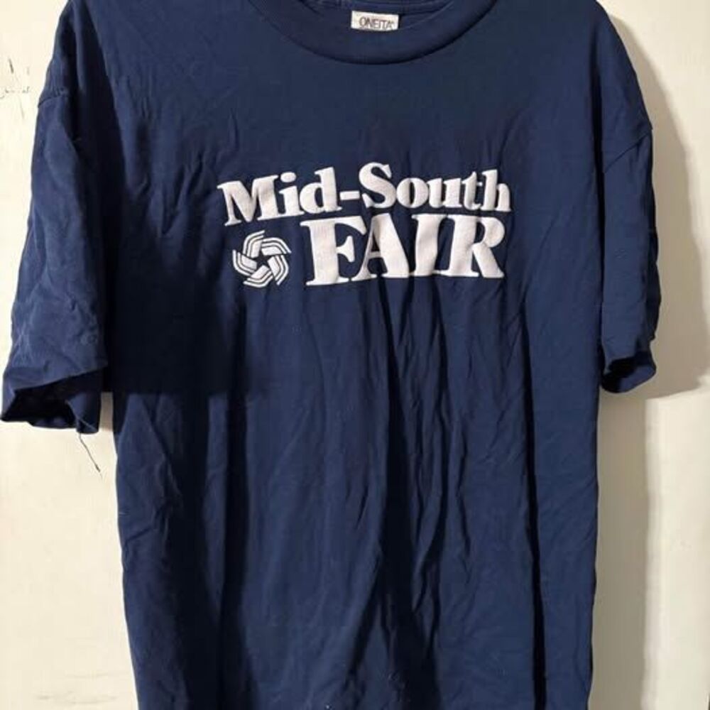 Vintage but in new condition Mid South Fair.  Memphis TN. navy T-shirt. XL.